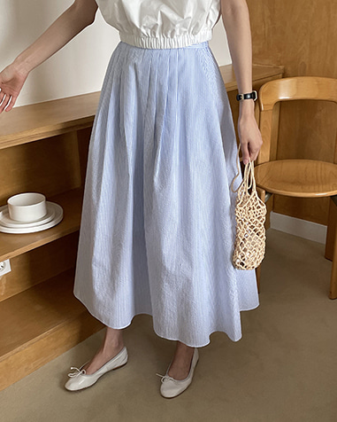 check pleats skirt (one day 5% off)